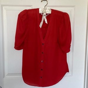 VERONICA BEARD SILK BLOUSE BUTTON FRONT
